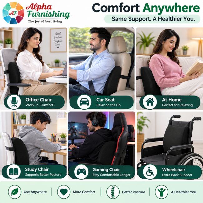 Sale Active Memory Foam Lumbar Support Pillow for Office Chair & Back Support Sale Active Memory Foam Lumbar Support Pillow for Office Chair & Back Support